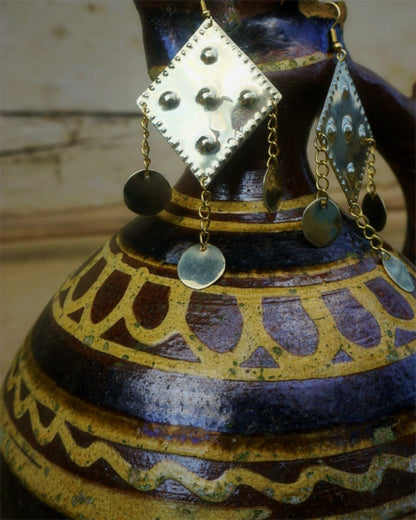 Draha Brass Earrings: Slavic Viking Medieval Amulets
