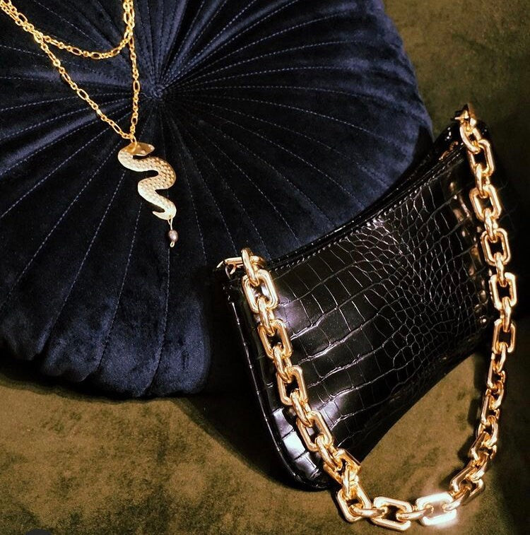 Handmade Brass Serpent Necklace: Ancient Greek Medusa Snake Pendant