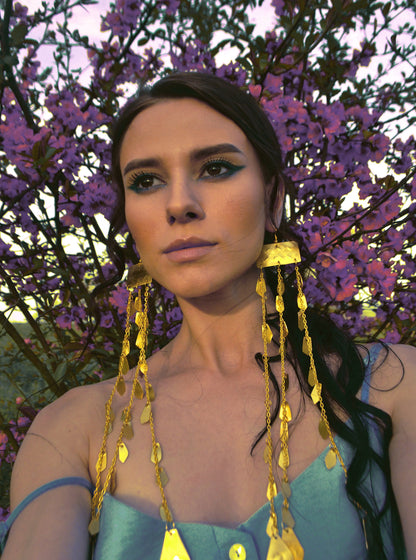 Troia I Handmade Brass Earrings: Ancient Greek Trojan Jewelry