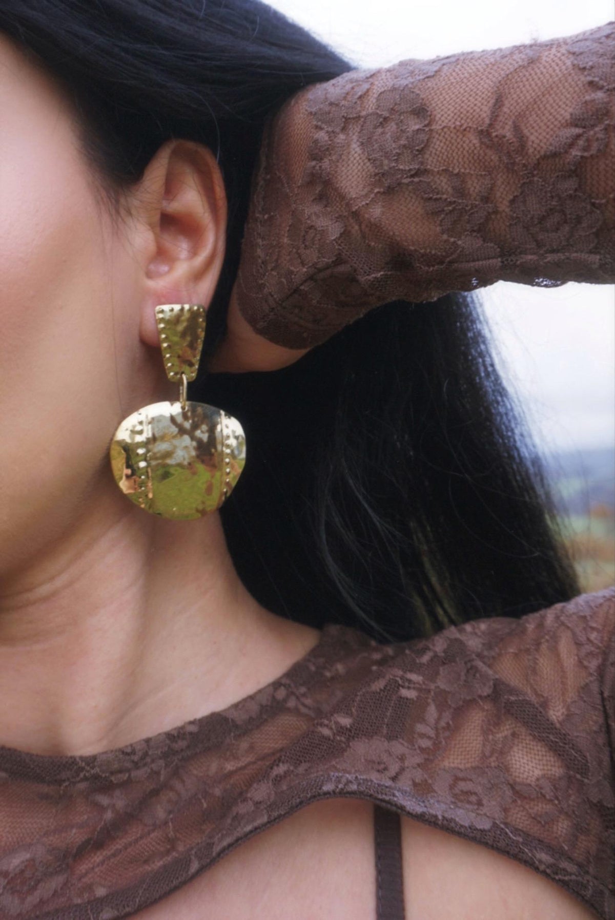 Nemain Handmade Brass Earrings: Celtic Goddess Jewelry, Divine Feminine Talismans