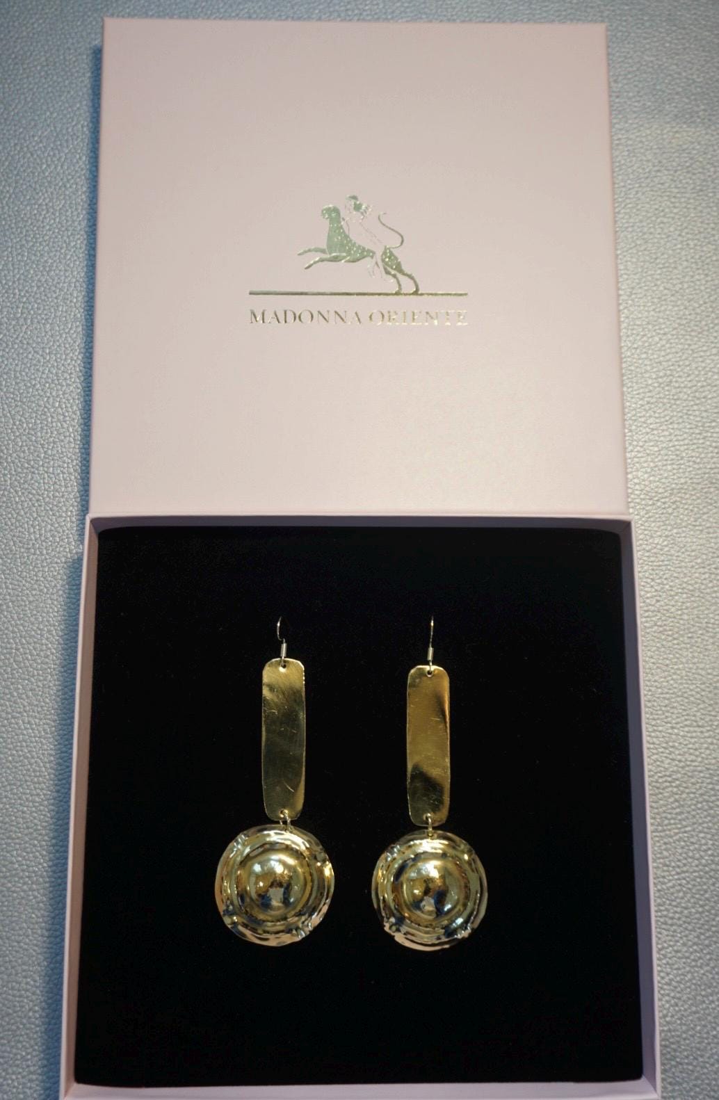 Venus Caelestis Earrings: Handmade Brass Ancient Goddess Jewelry
