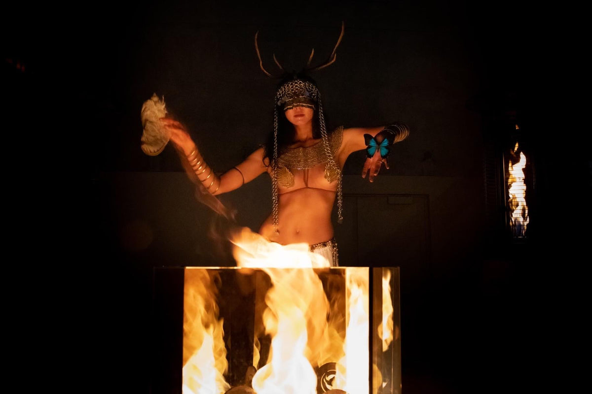 Beltane Deer Antler Headpiece: Pagan Shaman Horn Crown Ritual Headdress (PRE-ORDER)