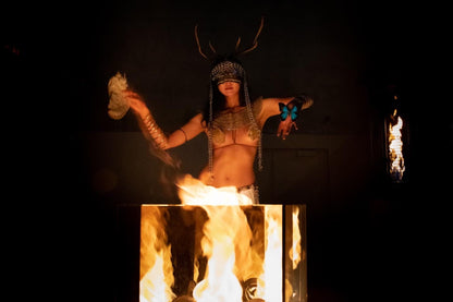 Beltane Deer Antler Headpiece: Pagan Shaman Horn Crown Ritual Headdress (PRE-ORDER)