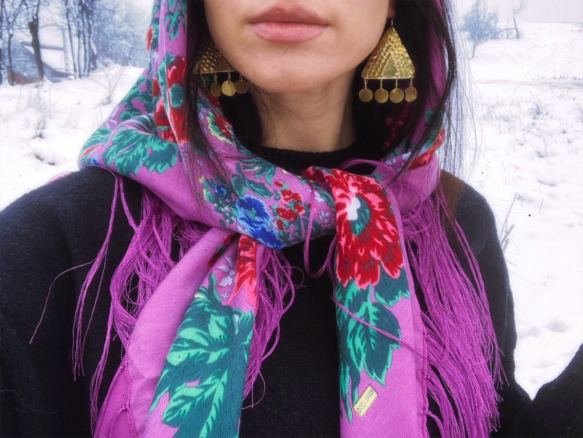 Ethnic Handcrafted Brass Earrings : Oriental Gypsy Jewelry