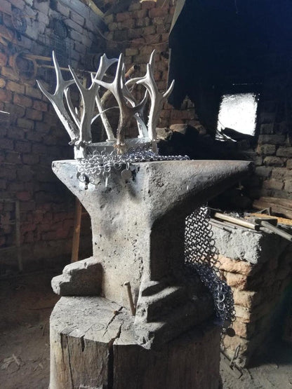 Beltane II Antler Crown Headpiece: Pagan Norse Shaman Mask (PRE-ORDER)
