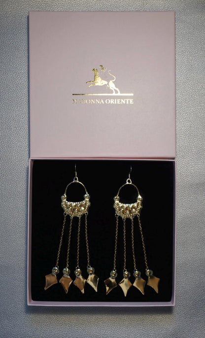 Medeina Earrings: Handcrafted Brass Slavic Amulet Jewelry, Viking Medieval Design