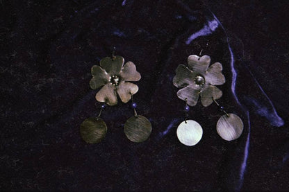 Inana Earrings: Handmade Brass Floral Goddess Jewelry