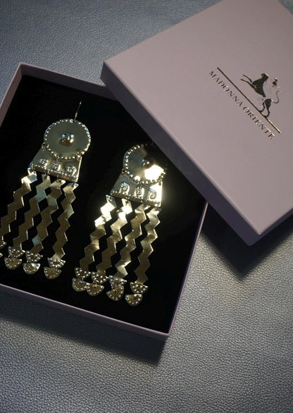 Akna Handmade Brass Aztec Earrings: Precolombino Fertility Amulet