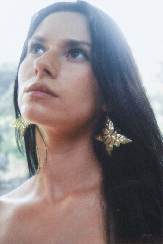 Handmade Brass Butterfly Earrings: Fairy Goddess Jewelry
